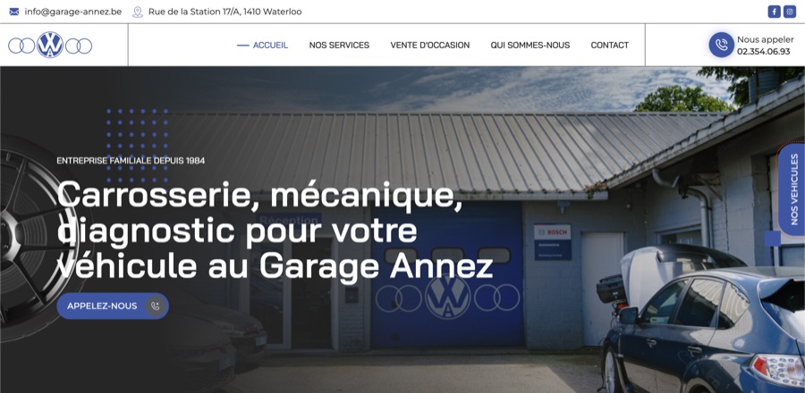 Page d'accueil du site Garage Annez